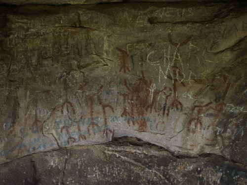 rock paintings vandalized