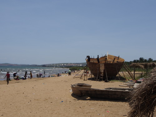 Boat building at Ujiji beach