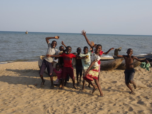 children at the beach