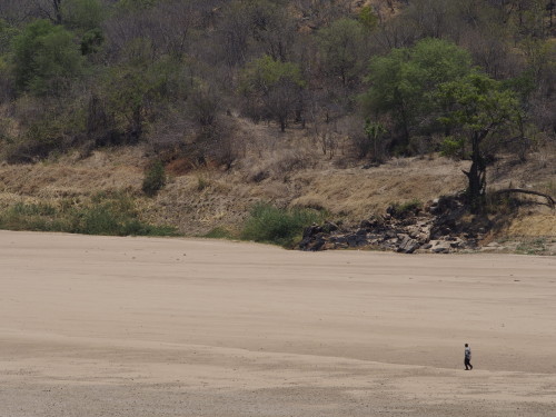 walking on dry river bed