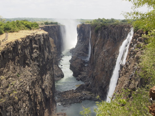 Water spray on Zimbabwean side