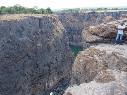 Guide standing on the edge