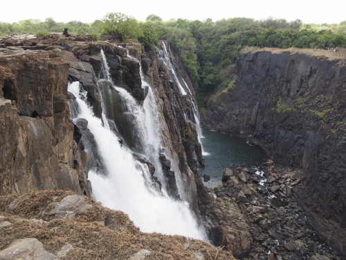 Looking down the falls