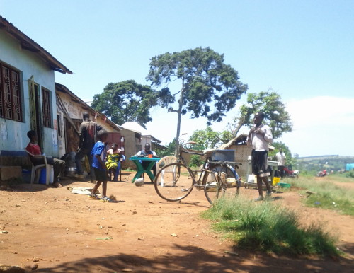 taking a break in a village