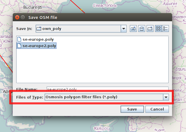 JOSM save polygon